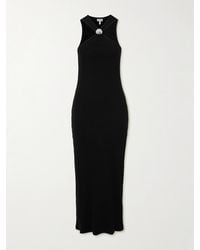 Loewe - Embellished Ribbed Cotton-Jersey Midi Dress - Lyst