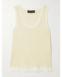 Wales Bonner - Alice Crochet-Trimmed Knitted Cotton-Blend Tank - Lyst