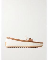 Tod's - Gomma 10L Embellished Leather-Trimmed Canvas Loafers - Lyst