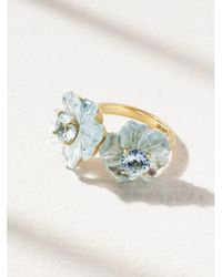 Irene Neuwirth - Tropical Flower Duet 18-Karat Aquamarine Ring - Lyst