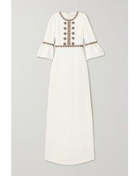 Andrew Gn Embellished Cady Gown - Natural
