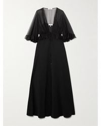 Chloé - Maxikleid Aus Seidenkrepon Und Crêpe Mit Rüschen - Lyst