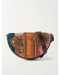 Dries Van Noten - Bead-Embellished Patchwork-Trimmed Leather Shoulder Bag - Lyst