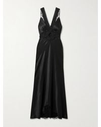SIR. - Aries Cutout Lace-Trimmed Silk-Satin Maxi Dress - Lyst