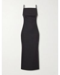 Givenchy - Sliced Kickback Grain De Poudre Wool Midi Dress - Lyst