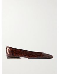 Loro Piana - Primula Leopard-Print Patent-Leather Ballet Flats - Lyst