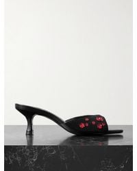 STAUD - Brigitte Embellished Satin Mules - Lyst