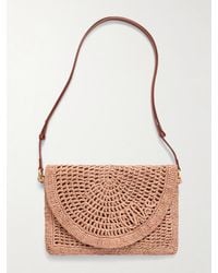 Chloé - Made For A The Summer Banana Schultertasche Aus Raffiabast Mit Lederbesätzen - Lyst
