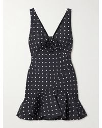 Rodarte - Minikleid Aus Seiden-Twill Mit Polka-Dots Und Verzierung - Lyst
