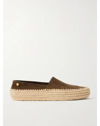 Loewe - Paula's Ibiza Rio Suede And Raffia Espadrilles - Lyst