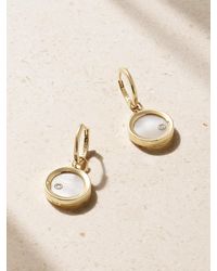 Mateo - Convertible 14-Karat, Mother-Of-Pearl And Diamond Hoop Earrings - Lyst