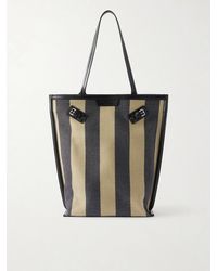 Proenza Schouler - North South Days Striped Leather-Trimmed Canvas Tote - Lyst