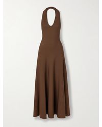 KHAITE - Melina Stretch-Knit Halterneck Maxi Dress - Lyst