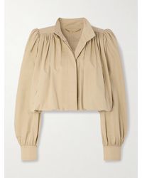 Chloé - Gathered Cotton-Twill Jacket - Lyst