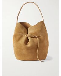 Liffner - Buckled Suede Bucket Bag - Lyst