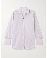 FRAME - Striped Cotton-Poplin Shirt - Lyst