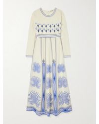Emporio Sirenuse - Tracey Paneled Embroidered Linen And Cotton-Blend Maxi Dress - Lyst