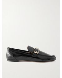 Jamie Haller - Buckled Glossed-Leather Loafers - Lyst