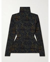 Ulla Johnson - Aurelia Stehkragenoberteil Aus Bedrucktem Stretch-Jersey - Lyst