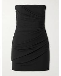 Alex Perry - Strapless Gathered Stretch-Mesh Mini Dress - Lyst