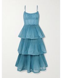 Zimmermann - 'pleated Tiered Midi' Dress - Lyst