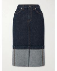 KHAITE - Kilian Denim Midi Skirt - Lyst