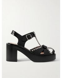 Bally - Pasely Perforated Studded Leather Platform Sandals - Lyst