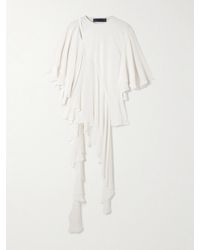 Sharon Wauchob - Thea Asymmetric Ruffled Cutout Silk Top - Lyst