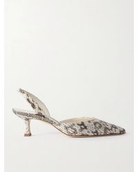 Manolo Blahnik - Carolyn 50 Elaphe Slingback Pumps - Lyst