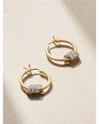 STONE AND STRAND - Twinkling Twine 10-Karat Diamond Hoop Earrings - Lyst