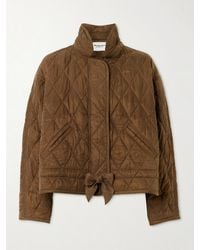 Isabel Marant - Zakiane Tie-Detailed Quilted Canvas Jacket - Lyst