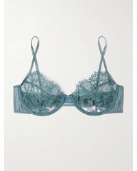 Kiki de Montparnasse - Soutien-Gorge Balconnet À Armatures En Dentelle De Coton Biologique À Finitions En Satin De Soie Stretch Camille - Lyst
