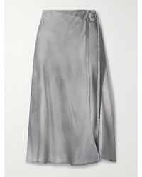 Acne Studios - Midi-Wickelrock Aus Satin Mit Gürtel - Lyst