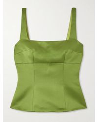 Emilia Wickstead - Trixie Paneled Duchesse-Satin Top - Lyst