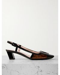 Roger Vivier - Belle Vivier 45 Patent-Leather Trimmed Tortoiseshell Pvc Pumps - Lyst