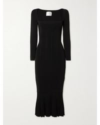 Galvan London - Atalanta Ribbed-Knit Midi Dress - Lyst