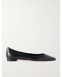 Manolo Blahnik - Kietta Leather Point-Toe Flats - Lyst