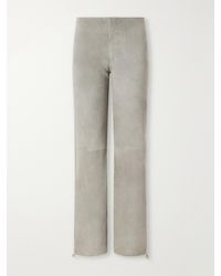 Still Here - Sport Jean Paneled Suede Low-Rise Straight-Leg Pants - Lyst