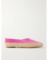 Gabriela Hearst - Suede And Raffia Ballet Flats - Lyst