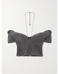 16Arlington - Alasia Cropped Off-The-Shoulder Felt Top - Lyst