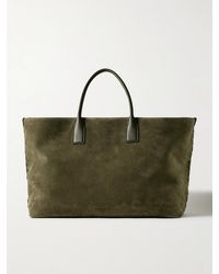 Bottega Veneta - Cabat Large Leather-Trimmed Suede Tote - Lyst