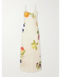 Alix Of Bohemia - Athens Nine Fruit Printed Silk Midi Dress - Lyst