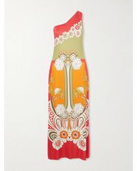 La DoubleJ - Clingy Roy Printed One-Shoulder Jersey Maxi Dress - Lyst