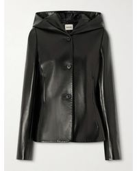 KHAITE - June Hooded Peplum Leather Jacket - Lyst