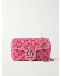 Gucci - Gg Marmont 2.0 Mini Schultertasche Aus Bouclé Mit Lederbesätzen - Lyst