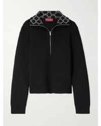 Gucci - Crystal-Embellished Ribbed Wool Sweater - Lyst