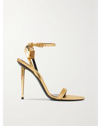 Tom Ford - Padlock Sandalen Aus Metallic-Leder - Lyst
