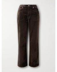 FRAME - Le Sleek Cropped Cotton-Blend Velvet Bootcut Pants - Lyst