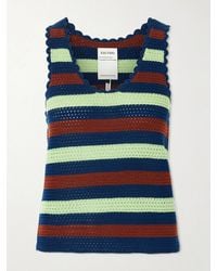 Escvdo - Santos Striped Crocheted Cotton Tank - Lyst