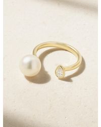 Mizuki - 14-Karat Pearl And Diamond Ring - Lyst